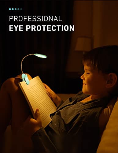 Monotremp Book Lights for Reading at Night in Bed, 80 Hours Runtime Rechargeable Reading Lights for Books in Bed, 3 Brightness Levels × 3 Color Temperatures, 1.3 oz Lightweight - Thumbnail 6