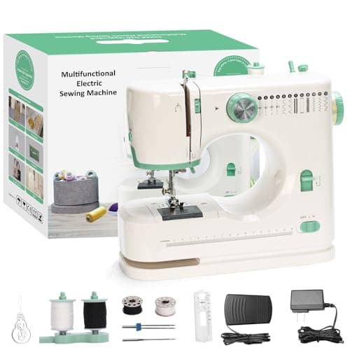 Mini Dual-Speed Sewing Machine Double Needle & Double Thread 12 Stitch Modes Beginner-Friendly Household Sewing Machine, ldeal for Adults & Beginners - Image 1