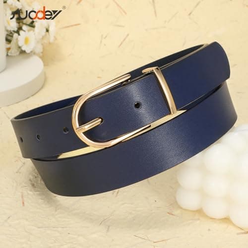 SUOSDEY 3 Pack Womens Fashion Leather Belts for Jeans Dresses Pants Black Brown Beige Ladies Belts with Gold Buckle - Thumbnail 4