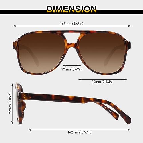 GQUEEN Retro Pilot Sunglasses Womens Men Polarized 70s Vintage Square Shades Double Bridge UV400 - Thumbnail 6