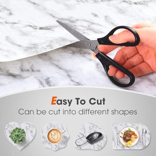 Beautysaid Shelf and Drawer Liner for Kitchen Cabinet, Non Adhesive Non Slip Shelf Paper Waterproof Washable Thickened for Dresser Pantry Shelve Bathroom Protector Liner(Marble,12 in x 10 FT) - Thumbnail 5