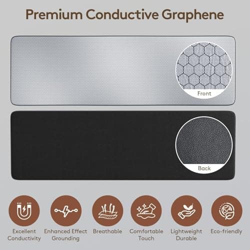 XKETA Graphene Grounding Mat for Bed: Indoor Earth Therapy for Better Sleep & Energy Boost – Conductive Sleep Pad with Grounded Benefits – Wellness Gift Kit for Women (California King) - Thumbnail 6