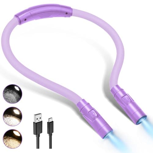 LUXJET Adjustable Bendable Neck Reading Light with 3 Lighting Modes, Purple
