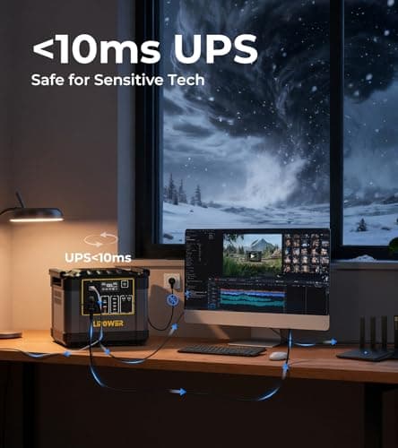 Lipower Portable Power Station, 1075Wh LifePO4 Battery for Outages, 1200W(2000W Surge) Solar Generator for Camping, Power Generators for Home Use, Backup Supply, Emergency, CPAP, RVs - Thumbnail 5