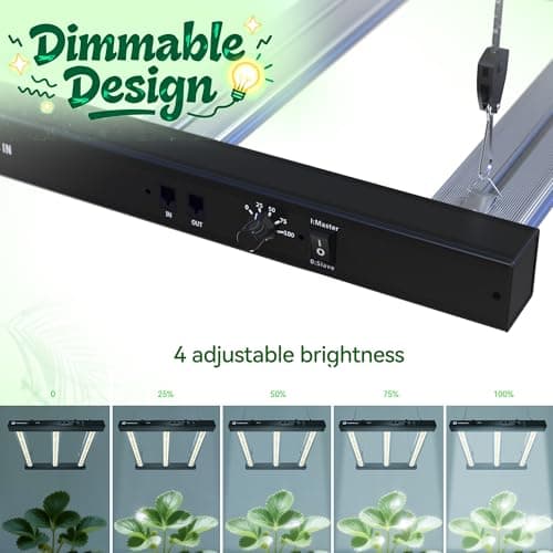 Grow Light FARMLITE Grow Lights for Indoor Plants Full Spectrum LED Growing Light Plant Hanging Growing Bar Lamps Seedling Daisy Chain Dimmable Board 2x2ft Coverage (120, Watts) - Thumbnail 4