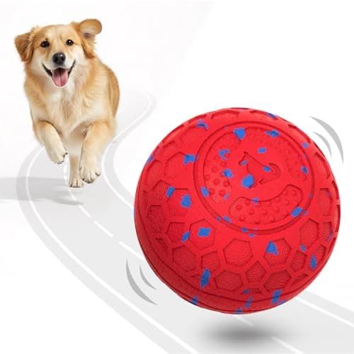 Fsitego Dog Balls: Interactive Dog Ball Auto Rolling - Interactive Dog Toys for Aggressive Chewers - Bouncy & Throwable, Type-C Rechargeable, Washable, for Small & Medium & Large Dogs – Red