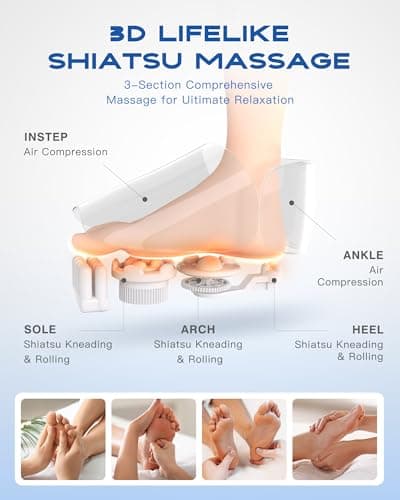 KINGJOY Foot Massager with Heat for Neuropathy, [2026 Upgraded], Deep Kneading Shiatsu Foot Massager for Plantar Fasciitis, Fits Up to Men Size 14, Gifts for Women Mom Men Dad Seniors - Thumbnail 5