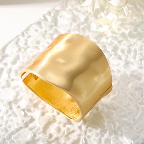 AYWFCBF Bangle Bracelets for Women | Trendy wide Bracelets | Hinged Arm Cuff Bangles 14k Gold Plated Chunky Jewelry for Women - Thumbnail 6
