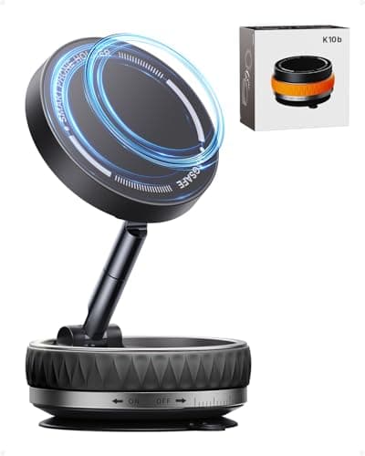 Intoval Vacuum Magnetic Phone Holder for Car, 360 Suction Cup Phone Mount with Snaplock Tech, Adjustable Magnet Stand for Your Car - Fit for Magsafe iPhone, Come with 2 Mag Rings, Flat Nano Sticker - Image 1