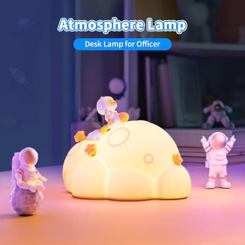 ICARER FAMILY Auto-Off Night Light for Kids - Rechargeable Touch Control Bedside Lamp, Planet Night Lights for Nursery, Gift for Girls Boys - Thumbnail 5