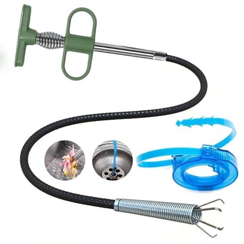 35" Flexible Drain Snake Grabber Tool, Upgraded Hair Clog Remover for Sink, Shower & Bathtub, Easy Reach Plumbing Weasel - Image 1
