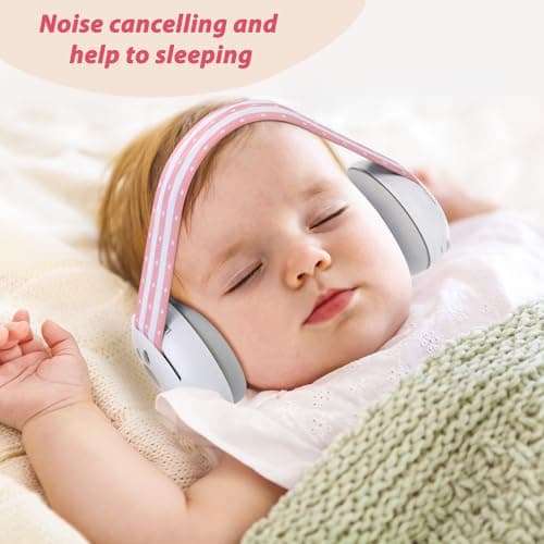 Laudexua Baby Ear Protection, Noise Cancelling Headphones for Babies and Toddlers Up to 36 Months, Comfortable Infant Ear Muffs for Effectively Hearing Protection and Help Sleep (Pink) - Thumbnail 2