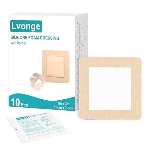 Silicone Foam Dressing 3"x3", Waterproof Absorbent Wound Dressing Bandages for Wound Care,10 Pack Wound Silicone Large Bandages