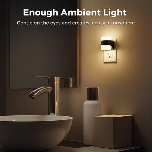 L LOHAS LED Night Lights Plug into Wall with 3CCT Adjustable (3000K/4000K/5000K), 3 Level Dimmable Night Light, 1W Low Power Nightlight with Auto On/Off Sensor, 2 Pack - Thumbnail 5