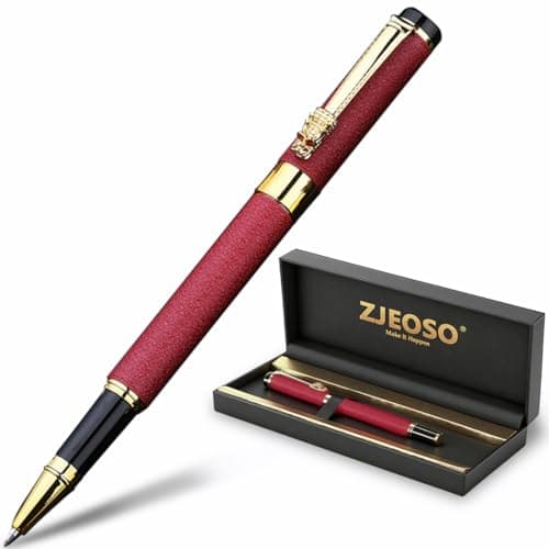 ZJEOSO Luxury Pen,Best Luxury Ball Pen Gift Set for Women,Black Ink Fancy Pen Refillable for Executive Office,Professional,pretty pens,cool pens,Nice cute Designer Pen (Red) - Image 1