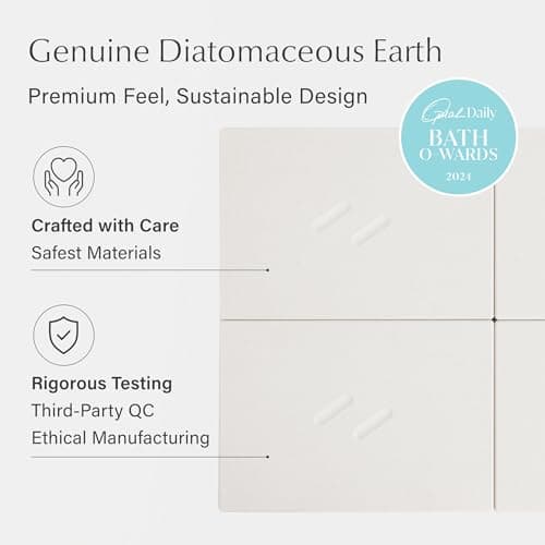 Dorai Home Stone Bath Mat for Bathroom – Large, Quick-Drying, Non-Slip Surface, Customizable Design, 32.1" L x 22.8" W x 0.6" H, Sandstone - Thumbnail 5