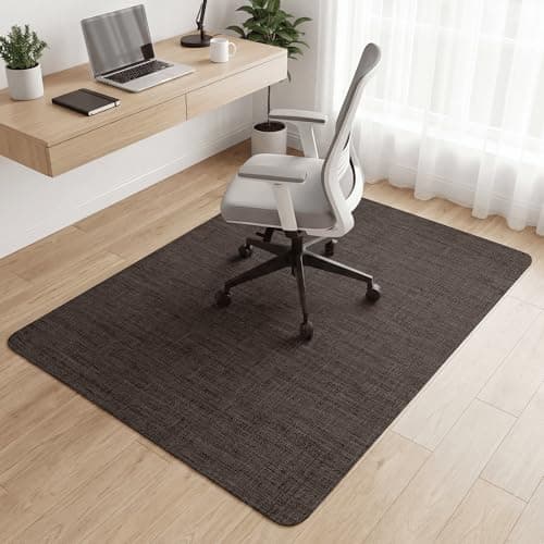 Carvapet Office Chair Mat for Hardwood Floor 36 x 48 Inch Heavy Duty Floor Protector Non Slip Desk Chair Mat for Rolling Computer Gaming Chairs Easy to Clean Dark Brown