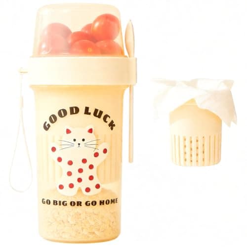 Yogurt Strainer & Cheese Yogurt Maker, Dual-Layer 500mL/16.9oz Container – Spring Pressurization, Leak-Proof & Portable for Home, Picnics & Commutes, BPA-Free & Space-Saving - Image 1