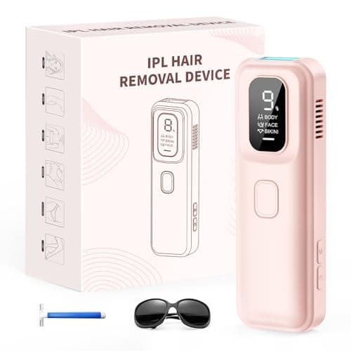 IPL Laser Hair Removal Device for Women & Men - at-Home Painless Hair Remover for Long-Lasting Results, Body & Face for 85% Hair Reduction in 3 Weeks,Pink - Image 1