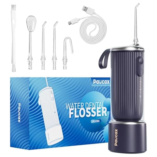 Cordless Water Flossers for Teeth, 4 Modes IPX7 Waterproof Irrigador Dental with 4 Tips, Rechargeable Water Pick Flosser for Sensitive Gums, Braces & Orthodontic - Image 1