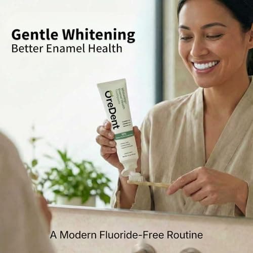 OreDent Fluoride Free 10% Nano Hydroxyapatite Whitening + Enamel Health Toothpaste, Remineralizing, Sensitivity Relief, Fresh Breath, SLS Free, Natural Lemon Mint Flavor, 4.2 oz - Thumbnail 6
