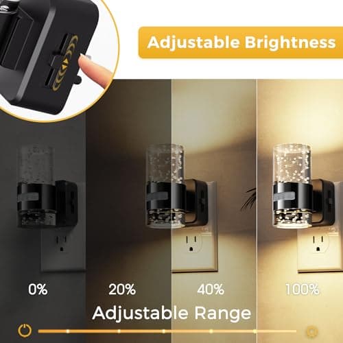 L LOHAS LED Motion Sensor Night Light,Dimmable Night Lights Plug into Wall, 3000K Night-Lights with 0-100 LM Adjustable, Acrylic Bubble Plug in Nightlight for Bathroom Hallway Nursery - Thumbnail 2