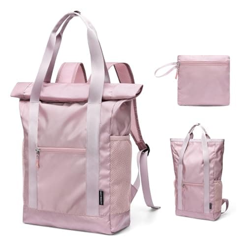 GOLF QUALITY Foldable Convertible Tote Backpack Lightweight Versatile Nylon Daypack for Women Work Leisure Travel,Berry Pink - Image 1