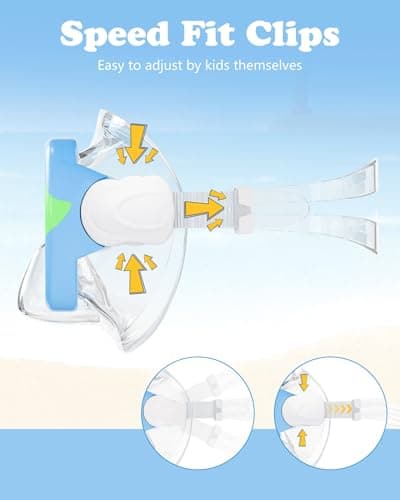 Aegend 2 Pack Kids Swim Mask Goggles for Boys Girls 3-14, Tempered Glass Lens 180° HD Wide View with Nose Cover for Pool Beach - Thumbnail 6
