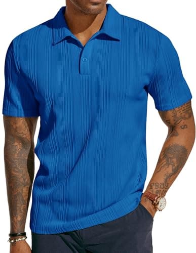 PJ PAUL JONES Polo Shirt for Men Ultra-Soft Shirts for Summer Spring Autumn Winter Dark Blue - Image 1