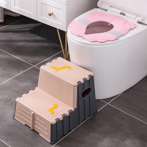 Portable Potty Training Seat，Upgraded Non-Slip-Anti pinch buttocks, One-handed Removal Folding Travel Potty Seat for Toddlers & Kids, 6 suction cups firmly adhere, Fits All Shape Toilets(Pink) - Thumbnail 5