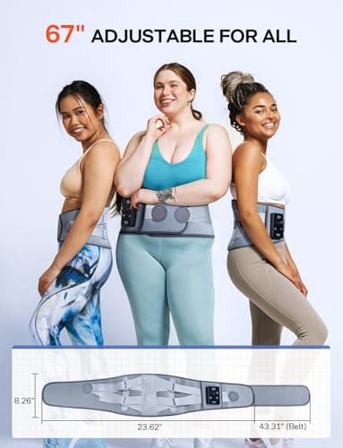 ALLJOY 67" Cordless Heating Pad for Back Pain Relief FSA Eligible HSA, Birthday Gifts for Women Men Mom Dad, Portable Lower Back Massager with 3 Heat 5 Vibration, Wireless Heating Pad for Cramps - Thumbnail 4