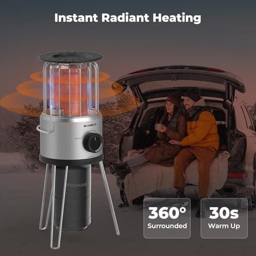 CAMPLUX Portable Propane Heater 8500 BTU, 2 Heating Modes Outdoor Heater for Camping with ODS & Tip-Over Protection, 4.2lbs Ultra Light with Storage Bag for Off-Go Hiking, Ice Fishing, Patio - Thumbnail 3