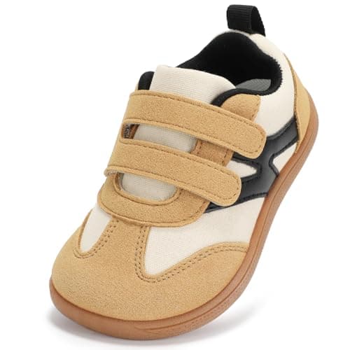 STQ KIDS Toddler Wide Shoes Boys Barefoot Walking Tennis Sneakers Light Brown Toddler 10 - Image 1