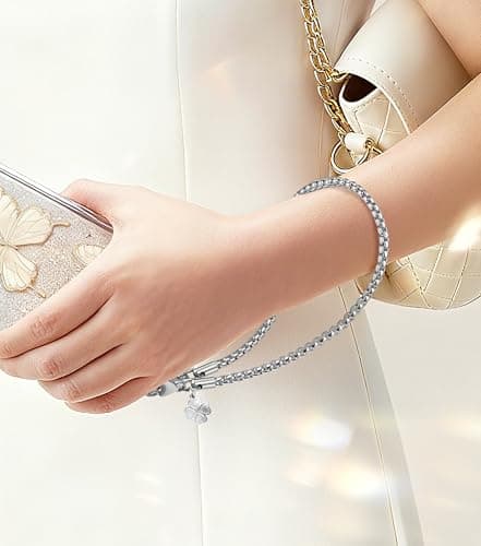 ROCONTRIP Metal Phone Lanyard with Gold Chain Detachable Phone Chain Wristlet with 2 Tether Tabs Universal iPhone Wrist Strap Premium Metal Buckles,Non-Rust,Unbreak iPhone Wristlet For Travel Shopping - Thumbnail 2