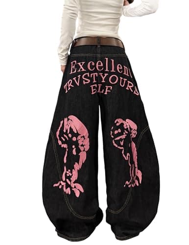 MaxOpen Women's Y2k Hip Hop Baggy Jeans