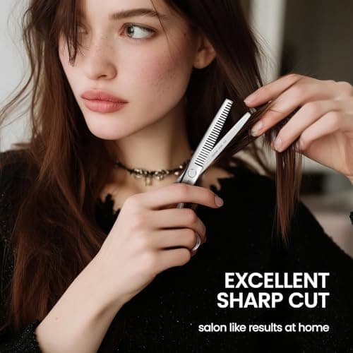 SEIMEIKEN Hair Cutting Scissors Kit – 10PCS Professional Hair Shears Set - 6.0 Inch Haircut Scissors - Hairdressing Shears Thinning Scissors for Salon & Home Use - Thumbnail 6
