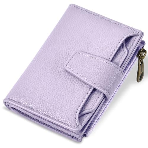 Airkit Small Wallet Women RFID Blocking Soft Leather Bifold Compact Card Holder Wallet for Women with Zipper Coin Pocket 4 ID Window - Image 1