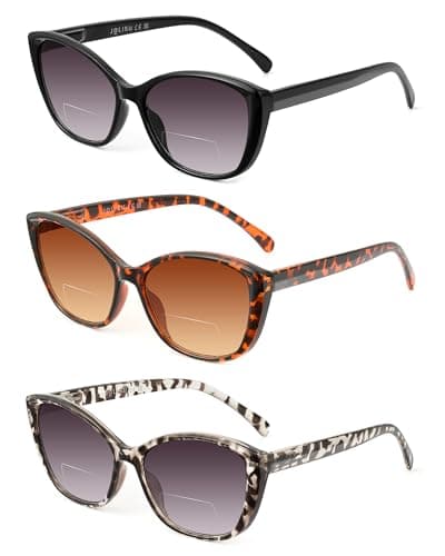 JOLISU 3 Pack Bifocal Reading Sunglasses for Women, 2 IN 1 Sun Readers Glasses Spring Hinge Outdoor Sunglasses With UV400 Protection (2.50) - Image 1