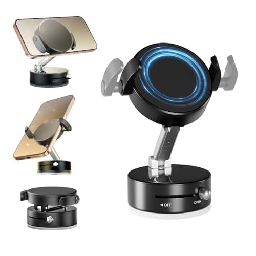 BONERUY Universal Clamp&Magnetic Suction Cup Phone Holder,360°Foldable Phone Mount for Car/Dashboard/Desk Compatible with All Phones 4-7" - Image 1