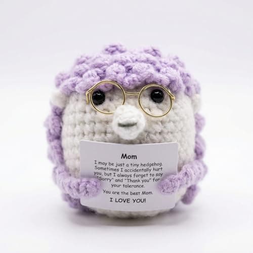 AskLady Valentines Day Birthday Gifts for Mom - Handmade Crochet Hedgehog for Moms Mother Mama Women, Romantic Small Gift from Daughter Son - Image 1