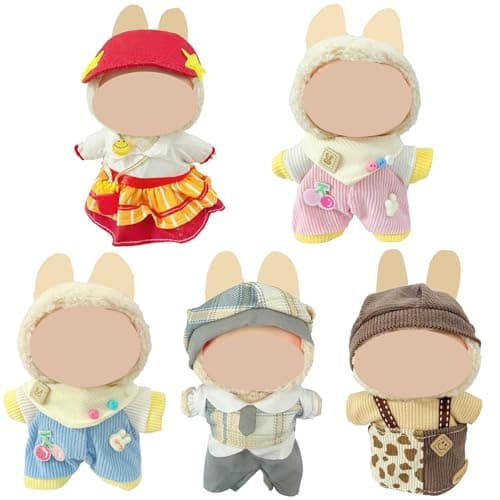 Clothes for Doll, 5 Pack Doll Outfits for 17cm Doll, Perfect for Play and Display, Accessories for Doll's Collectors, (No Dolls) (Set 2) - Image 1