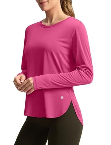 Women's Sun Shirts UPF 50+ Long Sleeve UV Protection Shirt Lightweight Quick Dry Workout Hiking Tops for Women(Granita Pink,XL) - Image 1