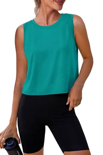 Alaroo Womens Workout Tank Tops Sleeveless Athletic Tank Tops for Woman Yoga Tennis Running Hiking Pilates Loose Fit Crop Summer Womens Tank Top Green S 2026 - Image 1