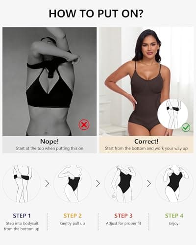 POSESHE Shapewear Bodysuits for Women Tummy Control Body Shapewear Seamless Waist Trainer Body Suit - Thumbnail 3