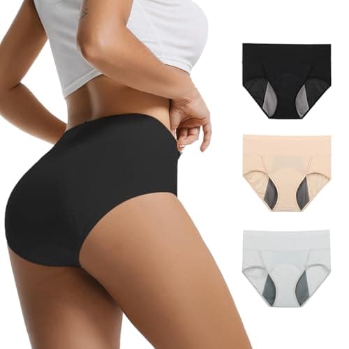 Loswie Breathable ZeroLeak Incontinence Underwear For Women, Period Underwear Heavy Flow, Menstrual Leakproof Teens Ladies Quick Dry Postpartum High Waisted Panties - Image 1