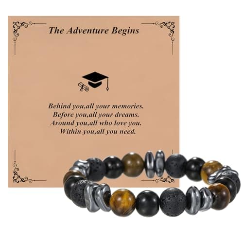 Ediseng Class of 2025 Graduation Gifts for Him Her,Beaded Bracelets for Men,Cool Graduation Bracelets for College/High School/Middle School/Masters Degree/8th Grade/5th Grade - Image 1