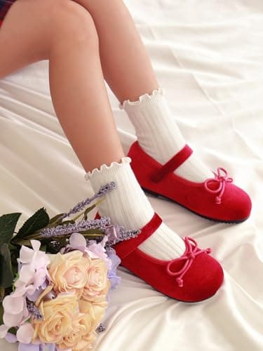 ALLOVIN 6 Pairs Non-Slip Ruffle Socks for Baby & Toddler Girls – Soft Cotton Grip Socks | 6 Pairs Off-white | 6-12 Months - Thumbnail 3