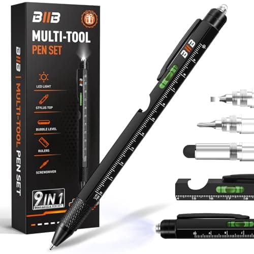 BIIB Easter Gifts for Men 9 in 1 Multitool Pen, Mens Easter Basket Stuffers, Mens Gifts for Dad Him Husband, Birthday Gift for Men Who Have Everything, Dad Gift from Wife Daughter - Image 1