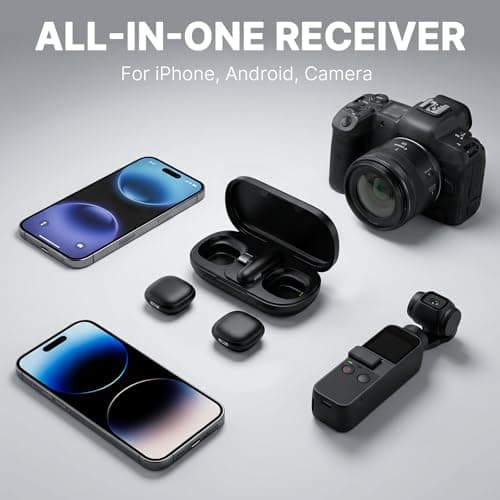 JTTSO Magnetic Wireless Lavalier Microphone for iPhone 16 15 14 Pro Max Android Camera, 3-Level AI Noise Canceling & 48kHz Hi-Fi, 2-Person Wireless Mic for TikTok YouTube Vlog Recording, 40H - Thumbnail 2