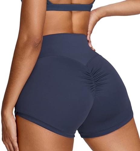 Bbao Dream Women's High Waisted Booty Shorts 3" - No Front Seam, Scrunch Butt Lifting, Tummy Control for Gym, Running, Yoga Mist Blue - Image 1